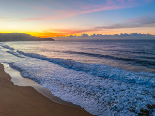 Sunrise seascape views with high cloud