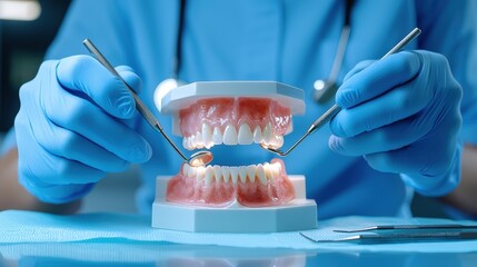 Dentist Capturing Dental Impression with Specialized Material for Medical Treatment