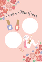 ネイルサロンのフォトフレーム年賀状