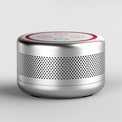 Fototapeta premium Sleek wireless speaker, white background, tech accessory