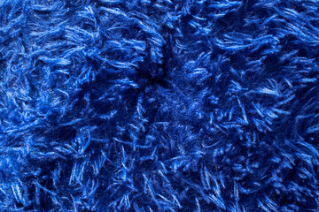 blue texture fur carpet mattress floor.  fluff on the blue carpet