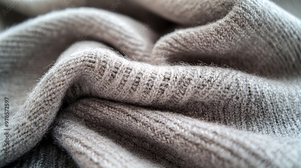 Aufkleber Plain Gray Fabric Texture Pattern : Generative AI