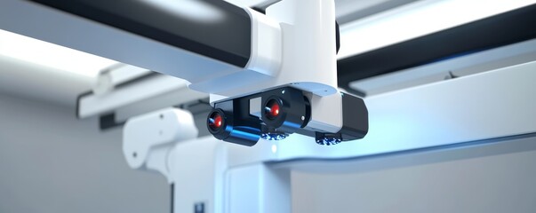 High-tech sensor device showcasing advanced technology and innovation in an industrial setting.