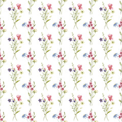 Seamless background, watercolor floral pattern. Repeat fabric wallpaper print texture. Perfectly for wrapped paper, backdrop, wall art.