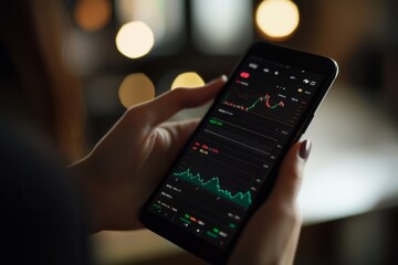 A Trading App On A Smartphone Showing Real-Time Stock Prices. The User Is Making Quick Decisions Based On The Data