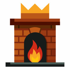 Fototapeta premium vector illustration of fireplace