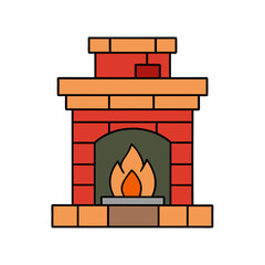 Fototapeta premium vector illustration of fireplace