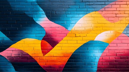 Highlight a vibrant mural painted by a local artist on a t-shirt, capturing the essence of community spirit, close up, urban art, dynamic, Overlay, brick wall backdrop