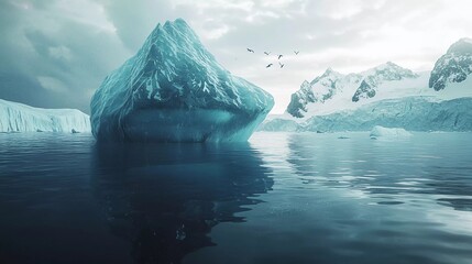 Iceberg - Underwater Risk - Global Warming Concept - Nice 3d Rendering