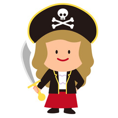 女海賊の仮装のイラスト