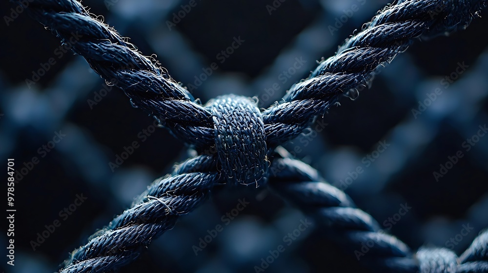 Poster Metallic Netting over the Black Background : Generative AI