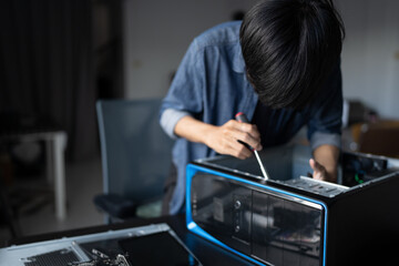 IT Engineer installing Hardware Equipment Development Facility Engineer  Maintenance computer Motherboard Electronic repair shop technology business