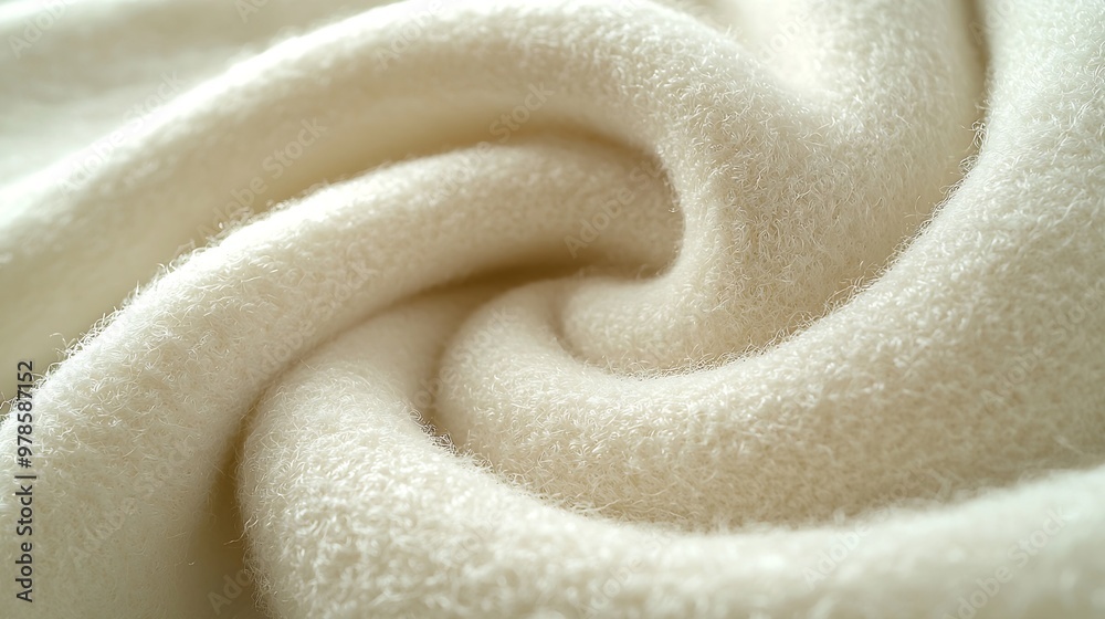 Poster white woolen fabric closeup texture : generative ai