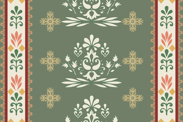 Damask seamless pattern vector,vintage,traditional,ethnic pattern, Turkish motifs, Great for fabric and textile, wrapping, clothing,carpet, Bandana, batik, and wallpaper