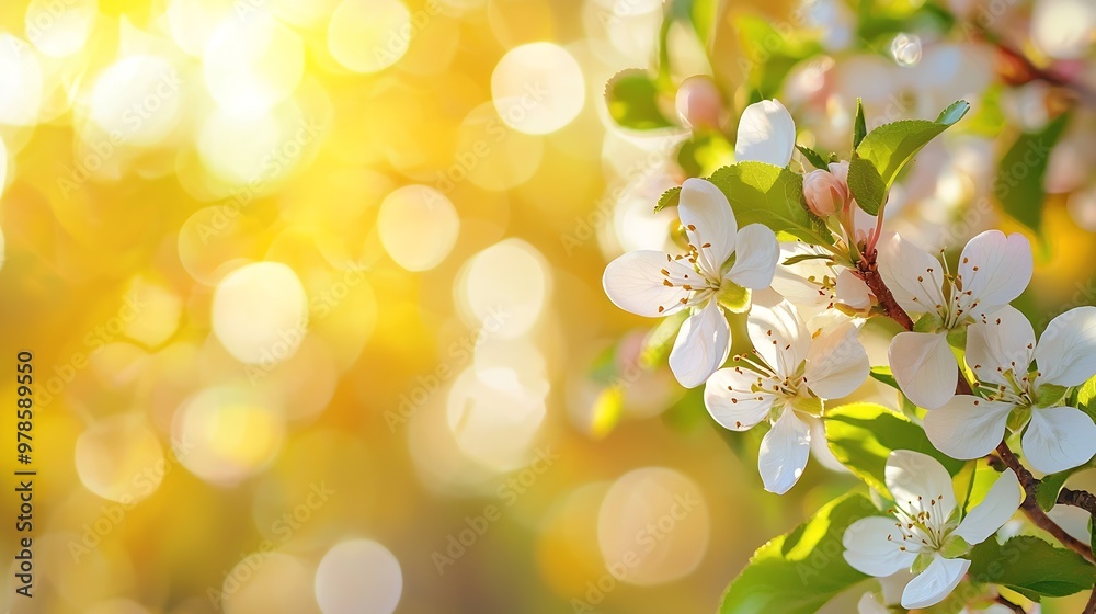 Leinwandbilder blurred nature background bokeh of spring trees : generative ai