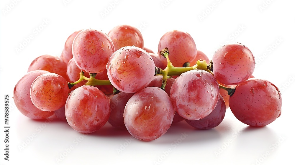 Poster bunch of grapes isolated on white background : generative ai