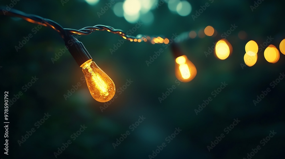 Poster night garland bokeh blurred background texture : generative ai