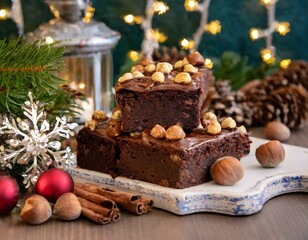 Winterliche Brownies