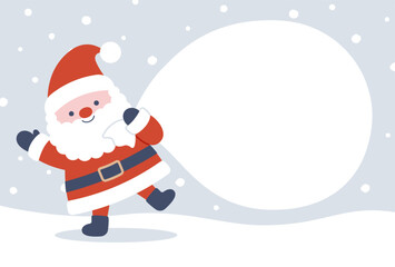 Christmas vector background with Santa Claus with gift bag for banners, cards, flyers, social media wallpapers, etc.