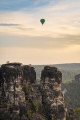 Hot Air Balloon Saxon at Overlook, Switzerland National Park, or Nationalpark Sächsische Schweiz