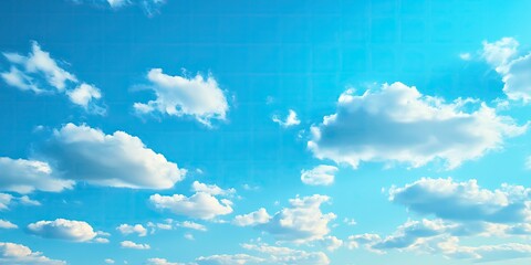 Vivid Blue Sky and White Clouds, Perfect Weather for Outdoor Activities and Nature Scenes