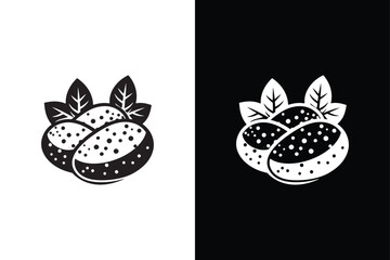 Clean Potato Silhouette Black And White Icon.