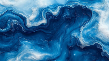 Obraz premium A mesmerizing abstract blue marble texture, showcasing fluid patterns and tranquil tones, perfect for creative projects.