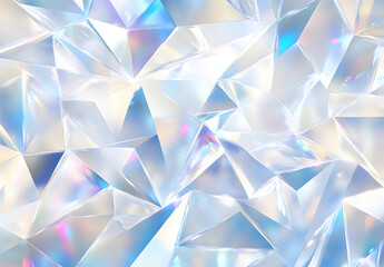 Obraz premium Elegant Geometric Crystal Design with Transparent Facets and Soft Pastel Light Reflections