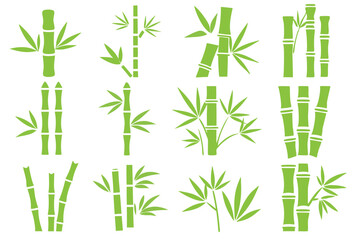 green bamboo icons collection