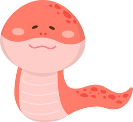 Cartoon pattern illustration of snake character, mascot or cartoon character, playful and cute