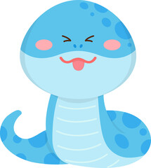 Cartoon pattern illustration of snake character, mascot or cartoon character, playful and cute