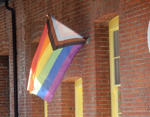 Pride flag in downtown Victoria, Canada 