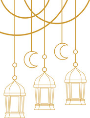 Islamic Lantern Corner Outline