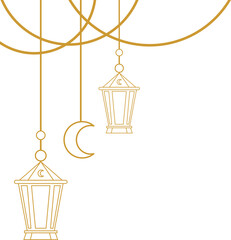 Islamic Lantern Corner Outline