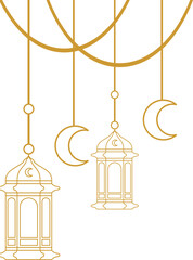 Islamic Lantern Corner Outline