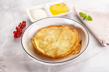 Sweet homemade thick baked pancakes