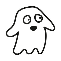 Happy halloween.Ghost character.Kawaii ghosts. Isolated on white background.Doodle sketch icon. Vector illustration.