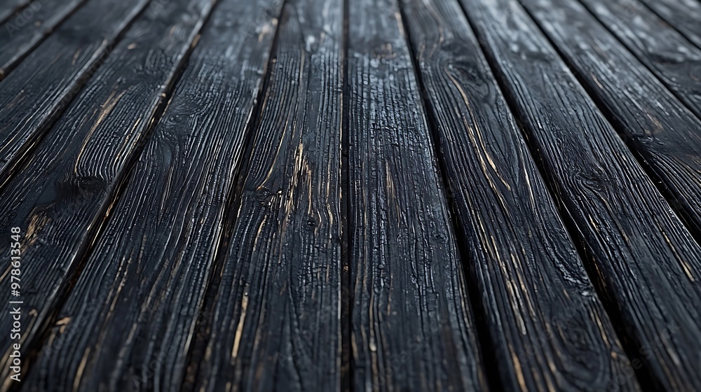 Poster old dark wooden floor texture background : generative ai