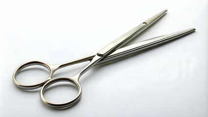 Precision Cutting: Surgical Scissors. Medical Essential: Stainless Steel Scissors on white background.