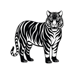 Royal Bengal Tige silhouette. illustrations of a majestic Bengal tiger