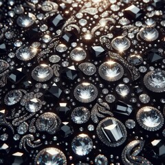 Diamonds on a Black Background
