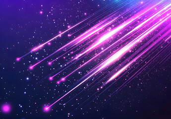 Fototapeta premium Magical Starry Sky with Flowing Purple and Blue Waves and Sparkling Stars
