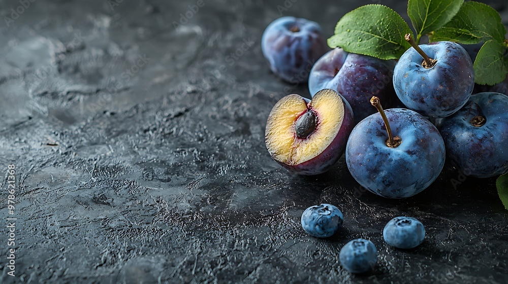 Aufkleber Plums Texture : Generative AI