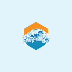 wave logo vector