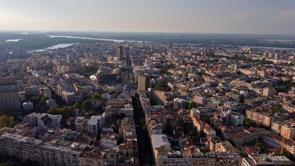 Naklejka premium View of Belgrade cityscape, capital of Serbia.