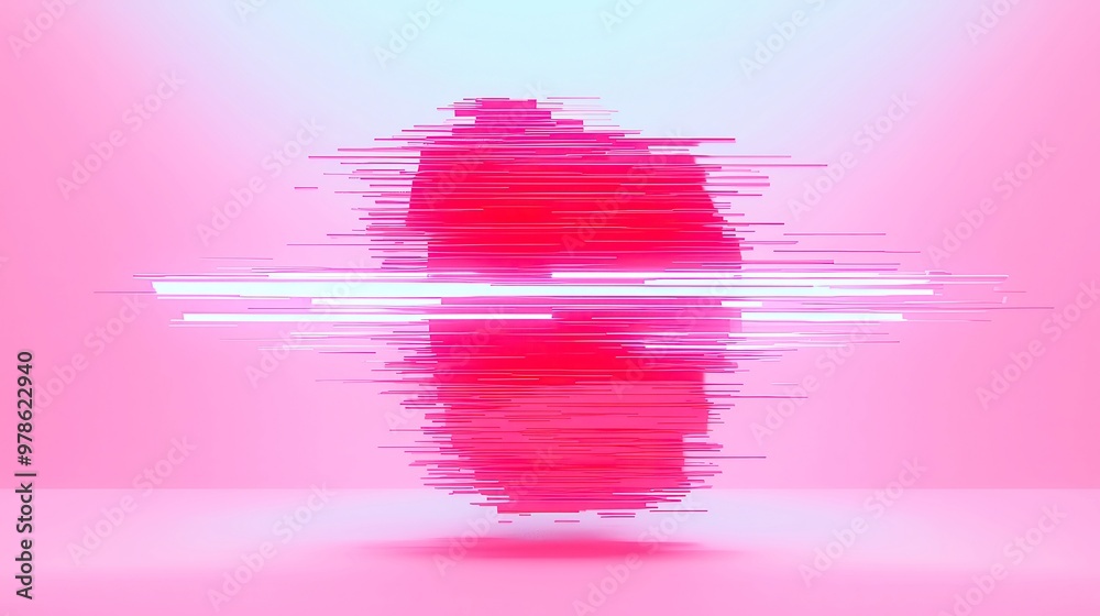 Poster glitch art texture display, vibrant colors collide, distorted patterns emerge, creating an abstract 