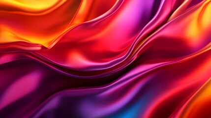 Obraz premium Bold primary color palette, swirling geometric shapes with metallic gradients, seamless tileable pattern, 3D depth, smooth holographic effects, ultra-modern abstract design.