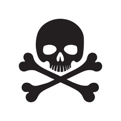 Pirate ClipArt Design - Danger Skull pirate vector illustration in black and white
 