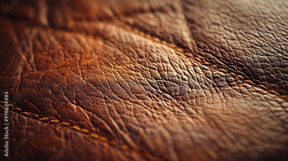 Poster Natural Leather Background Texture Pattern : Generative AI