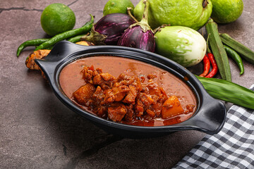 Indian cuisine - spicy chicken vindaloo